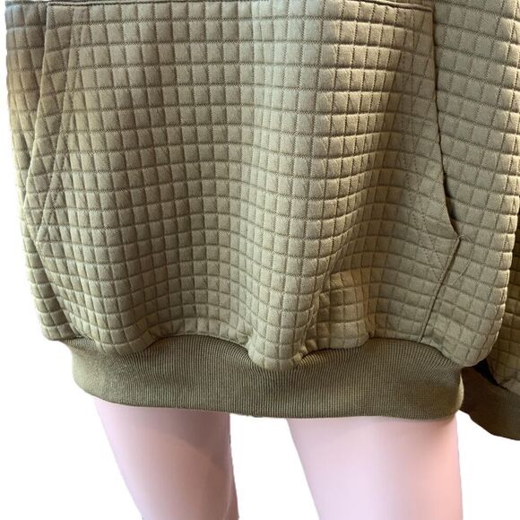 Thermowave Green Quarter Zip Wafer Texture Long Sleeve Pullover Sweatshirt Sz Lg - Picture 3 of 12